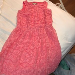 Girls Pink Lace Dress